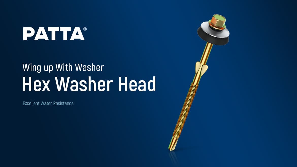 Cabeça Hexagonal com Arruela com asas e arruela