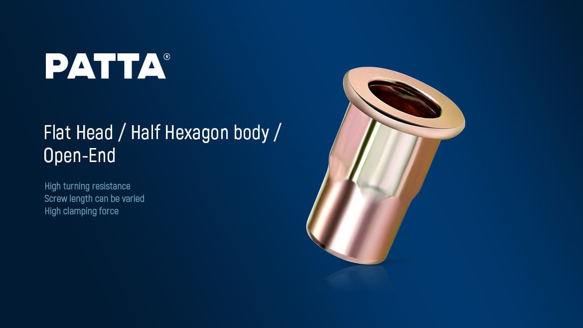 Cabeça Plana / Corpo Meio Hexagonal / Ponta Aberta